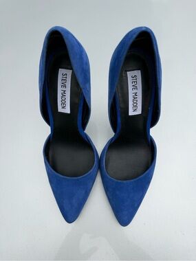 Steve Madden Blue Suede Pointed Toe Stiletto Heels Size 7.5